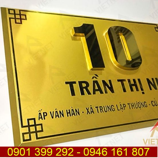  Gia công bảng số nhà inox ăn mòn tại số 10 Trần Thị Nị