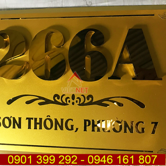 Bảng số nhà inox ăn mòn 266A Sơn Thông