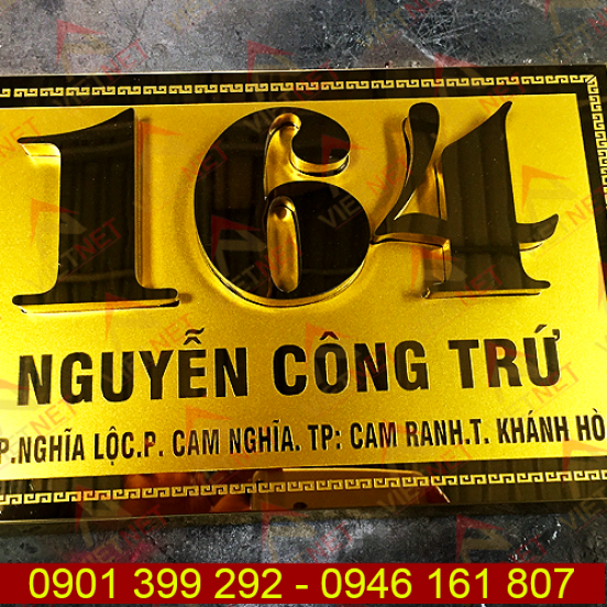 Bảng số nhà inox ăn mòn số 164 Nguyễn Công Trứ
