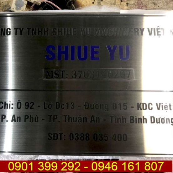 Bảng tên công ty bằng inox SHIUE YU
