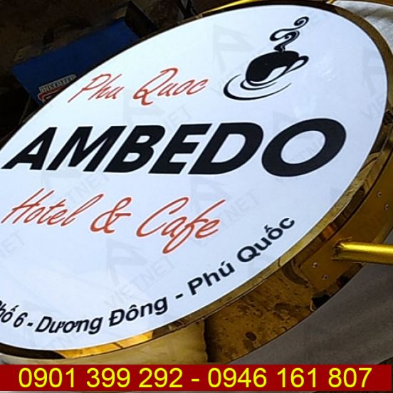 Biển vẫy quảng cáo tiệm Cafe & Hotel Ambedo