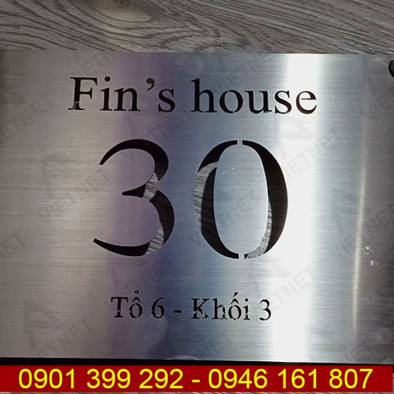 Cắt Laser kim loại bảng số nhà 30 Fins House