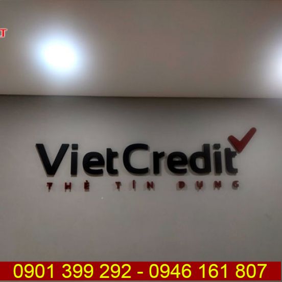 Chữ inox sơn hấp nhiệt bảng hiệu công ty tài chính VietCredit