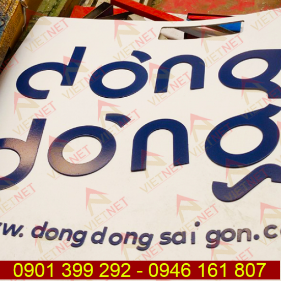 Chữ inox sơn hấp nhiệt Dòng Dòng Sài Gòn theo yêu cầu