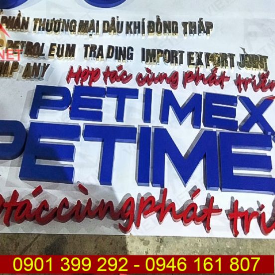 Chữ inox sơn hấp nhiệt PETIMEX & LOGO