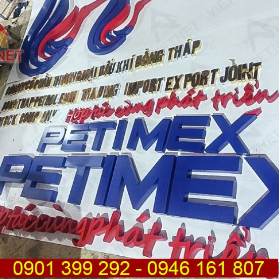 Chữ inox sơn hấp nhiệt PETIMEX & LOGO