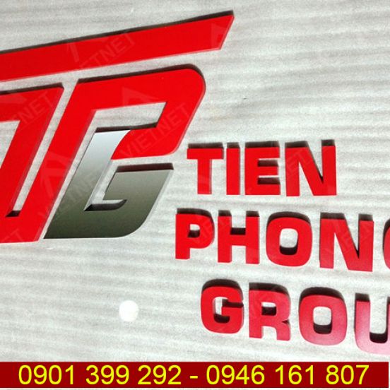 Chữ inox sơn hấp nhiệt và logo Tiên Phong Group