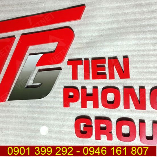Chữ inox sơn hấp nhiệt và logo Tiên Phong Group