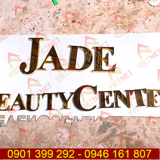 Chữ inox vàng gương Thẩm Mỹ Viện Jade Beauty Center