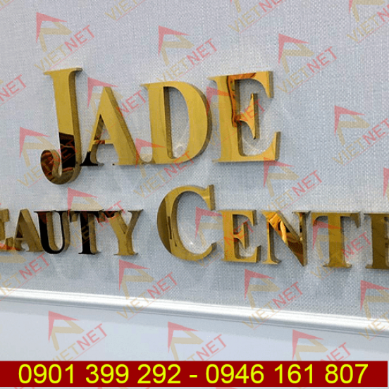 Chữ inox vàng gương Thẩm Mỹ Viện Jade Beauty Center