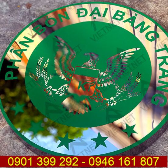 Logo inox ăn mòn Phân Bón Đại Bàng Trắng