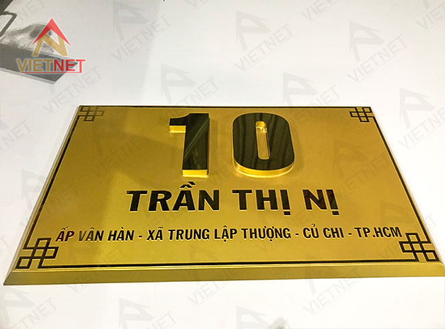 Gia công bảng số nhà inox ăn mòn tại số 10 Trần Thị Nị