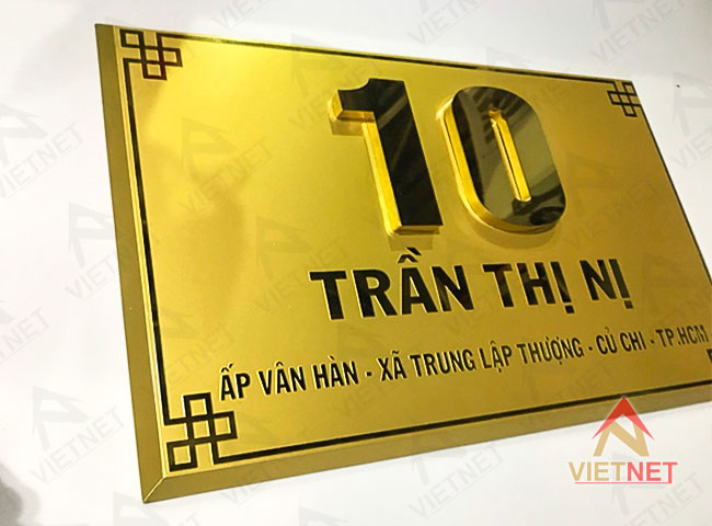 Gia công bảng số nhà inox ăn mòn tại số 10 Trần Thị Nị
