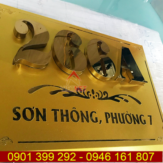 Bảng số nhà inox ăn mòn 266A Sơn Thông