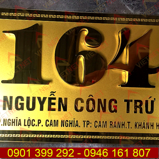 Bảng số nhà inox ăn mòn số 164 Nguyễn Công Trứ