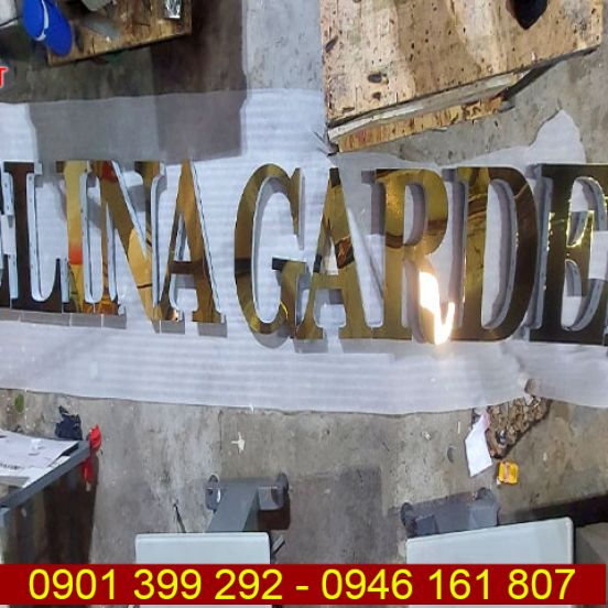 Chữ inox vàng gương Celina Garden